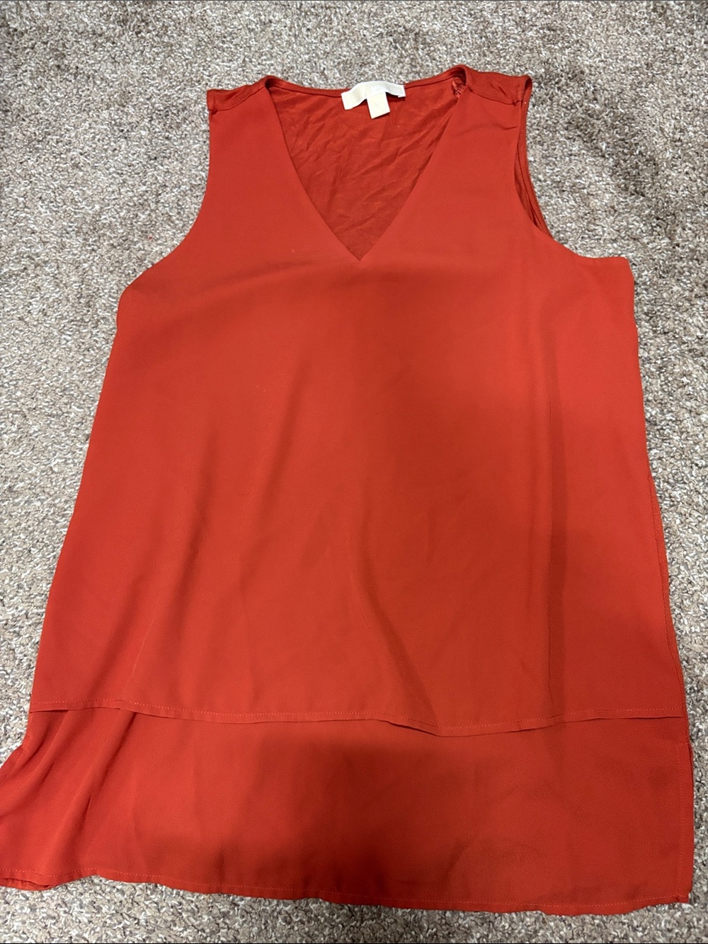 Sleeveless V-Neck Women's Top in burnt orange